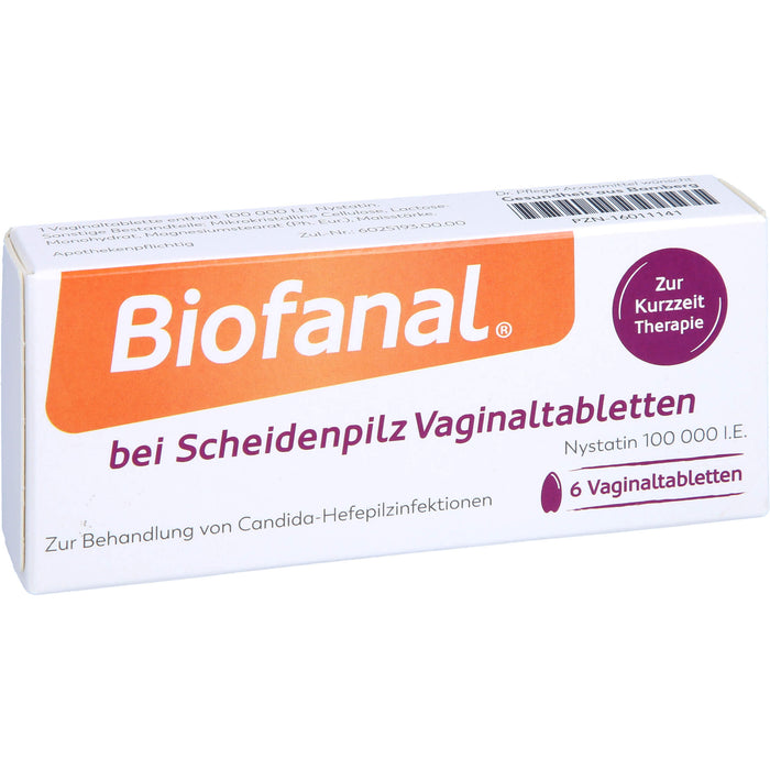 Biofanal bei Scheidenpilz Vaginaltabletten 100 000 I.E., 6 pcs. Tablets