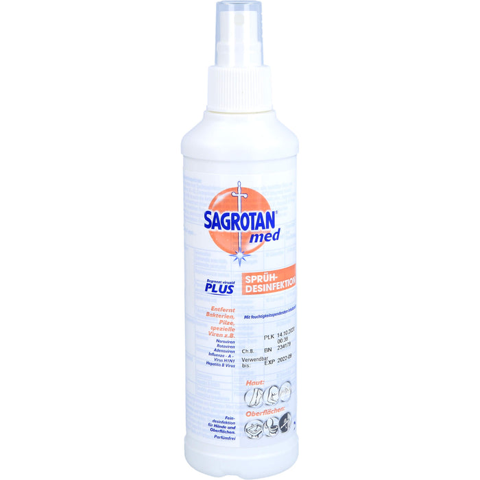 SAGROTAN med Sprüh-Desinfektion von Haut und Oberflächen, 250 ml Solution