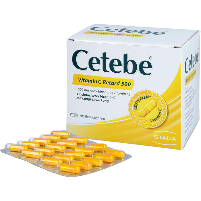 Cetebe Vitamin C Retard 500 Hartkapseln, 180 pc Capsules