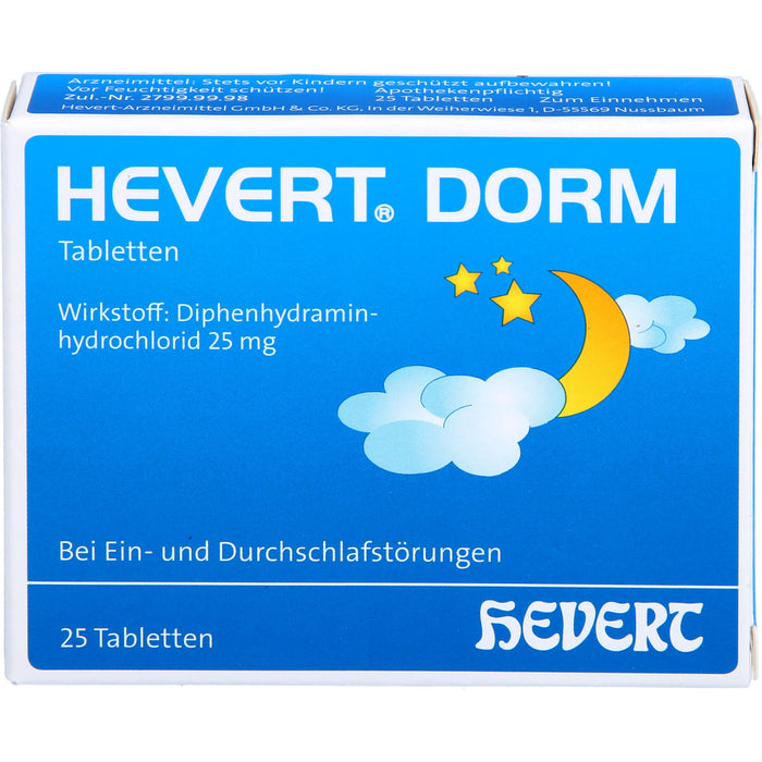 HEVERT Dorm Tabletten bei Einschlaf- und Durchschlafstörungen, 25 St. Tabletten