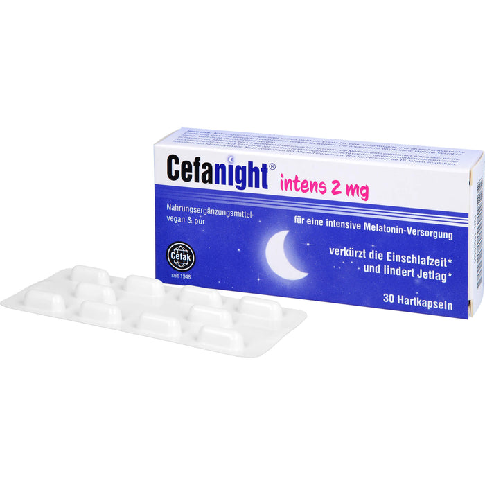 Cefanight intens 2 mg Tabletten verkürzt die Einschlafzeit und lindert Jetlag, 30 pc Tablettes