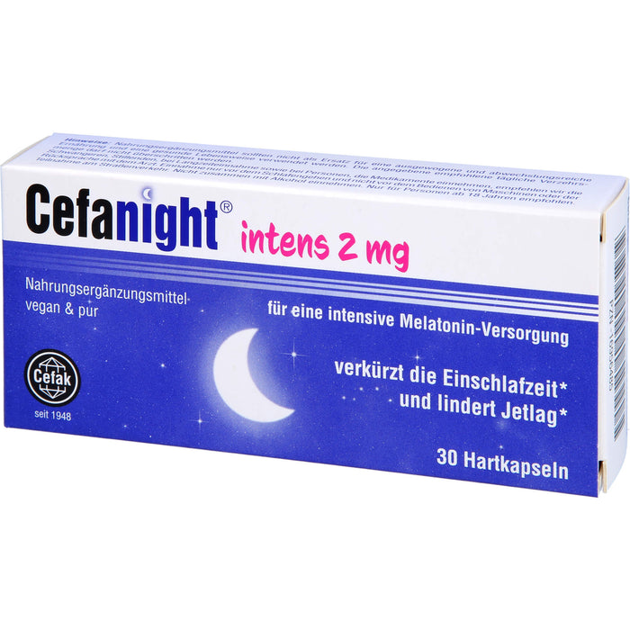 Cefanight intens 2 mg Tabletten verkürzt die Einschlafzeit und lindert Jetlag, 30 pc Tablettes