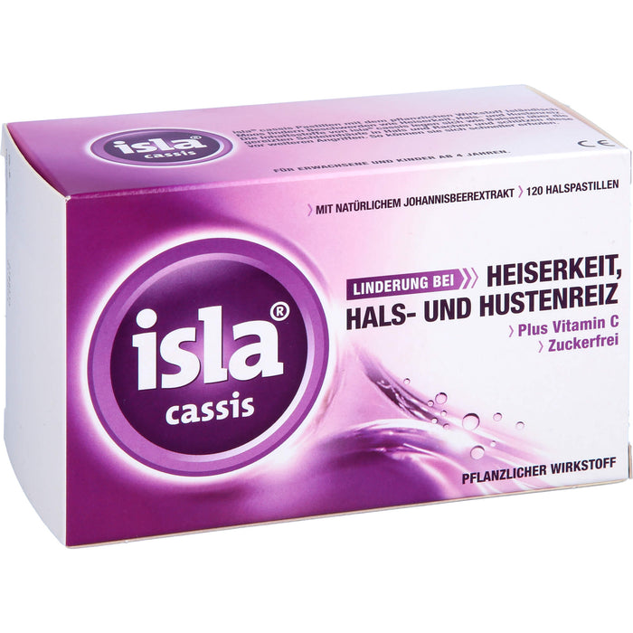 isla cassis Pastillen Linderung bei Heiserkeit, Hals-und Hustenreiz, 120 pcs. Pastilles