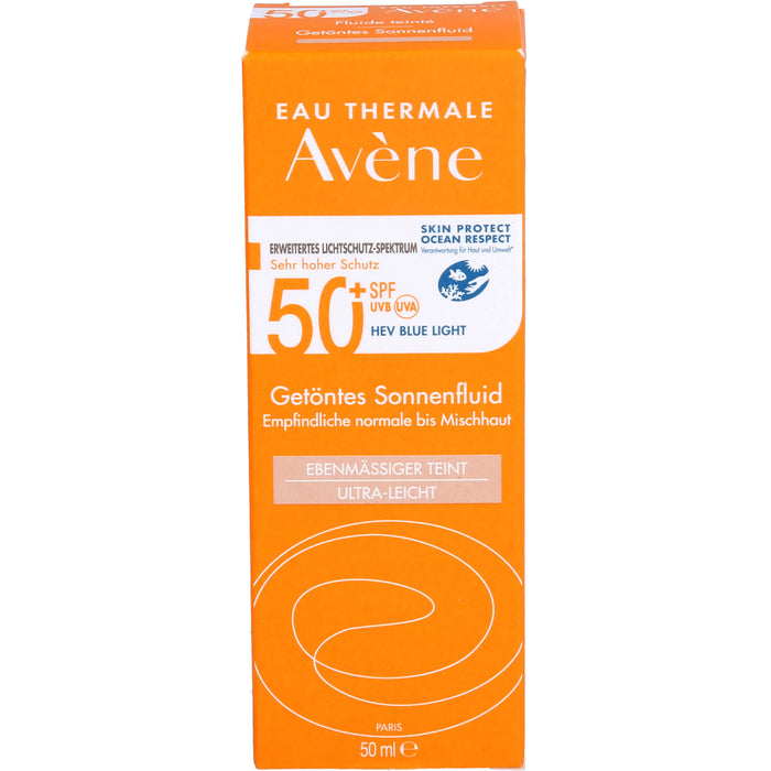 Avène Getöntes Sonnenfluid SPF 50+ für empfindliche normale bis Mischhaut, 50 ml Crème