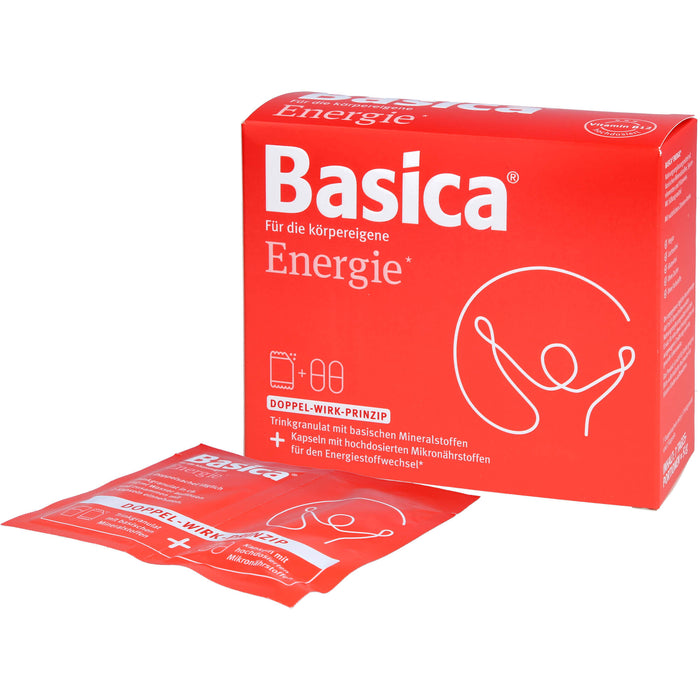 Basica Energie Trinkgranulat + Kapseln für 7 Tage für körpereigene Energie und geistige Leistungsfähigkeit, 7 pcs. Combipack