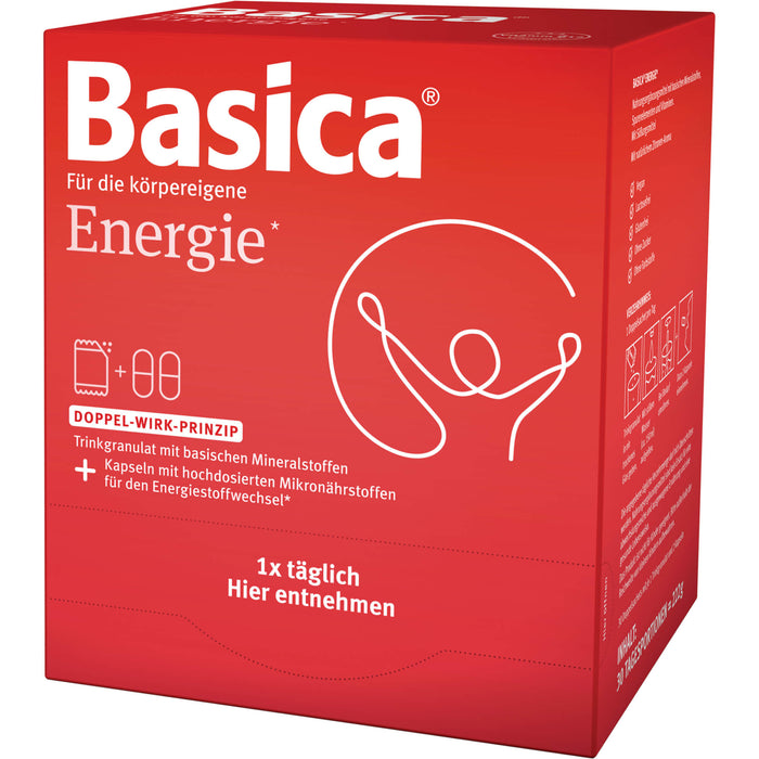 Basica Energie Trinkgranulat + Kapseln für 30 Tage für körpereigene Energie und geistige Leistungsfähigkeit, 30 St. Kombipackung