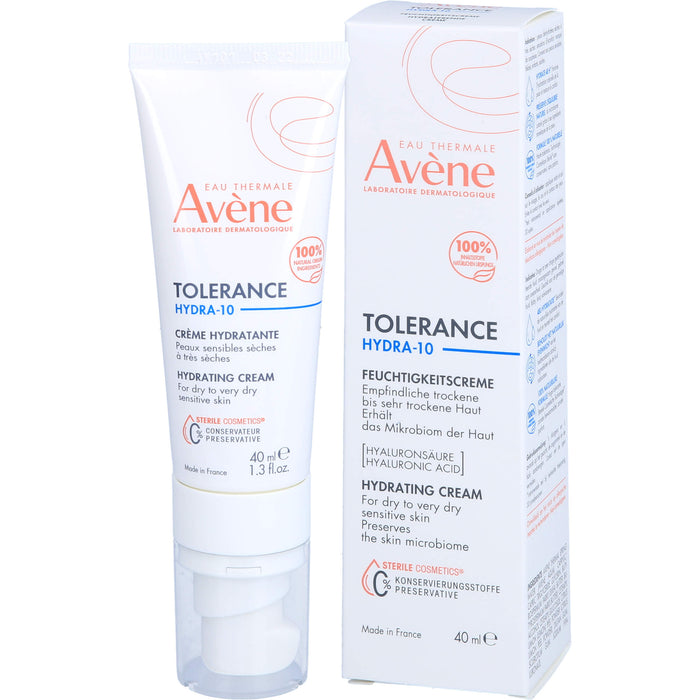 Avène Tolerance Hydra-10 Feuchtigkeitscreme für empfindliche, trockene bis sehr trockene Haut, 40 ml Crème