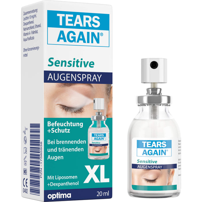 TEARS AGAIN Sensitive XL Augenspray  bei brennenden und tränenden Augen, 20 ml Solution