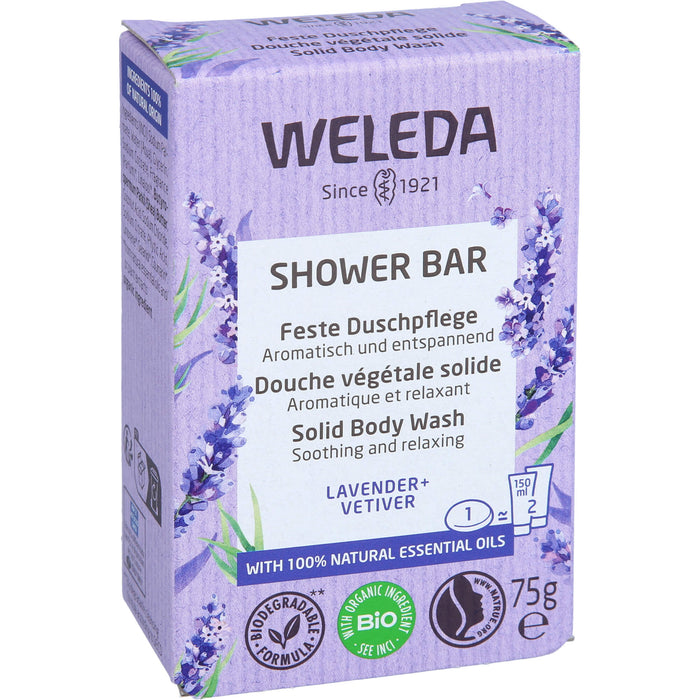 WELEDA Feste Duschpflege Lavender + Vetiver aromatisch und entspannend, 75 g bar of soap