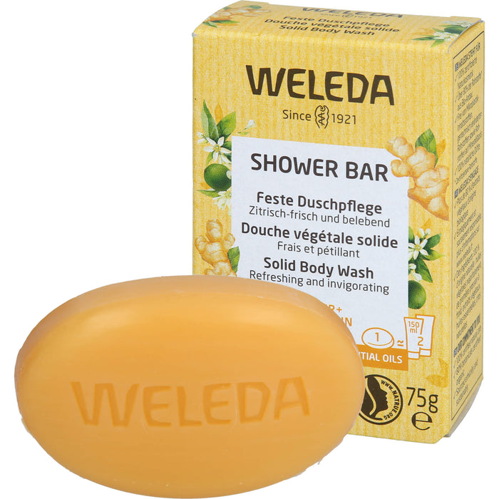 WELEDA Feste Duschpflege Ginger + Petitgrain zitrisch frisch und belebend, 75 g pain de savon