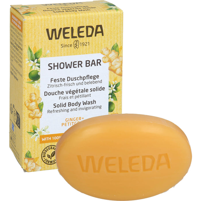 WELEDA Feste Duschpflege Ginger + Petitgrain zitrisch frisch und belebend, 75 g pain de savon