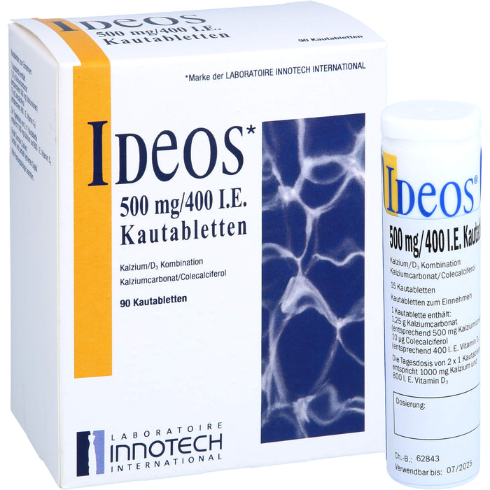 IDEOS 500 mg / 400 I.E. Kautabletten, 90 pcs. Tablets