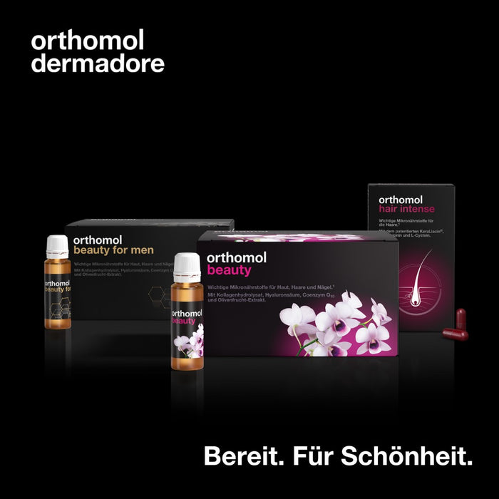 Orthomol Beauty für Frauen - unterstützt Haut, Haare und Nägel - mit Coenzym Q10, Biotin und Zink - Beauty-Box mit Trinkampullen, 30 pc Portions quotidiennes