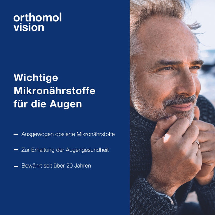 Orthomol Vision - wichtige Mikronährstoffe für die Augen - Nahrungsergänzung mit Lutein, Zeaxanthin, Omega-3-Fettsäuren - Kapseln, 30 St. Tagesportionen