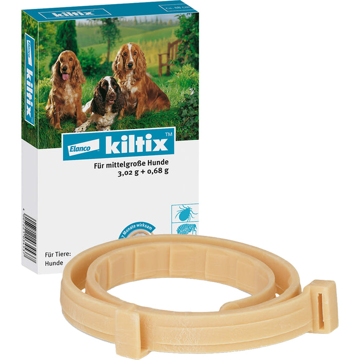Elanco kiltix für mittelgroße Hunde Ektoparasitizid-Halsband gegen Zecken und Flöhe, 1 pc Collier
