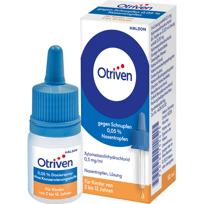 Otriven 0,05 % Nasentropfen für Kinder bei Schnupfen, 10 ml Solution