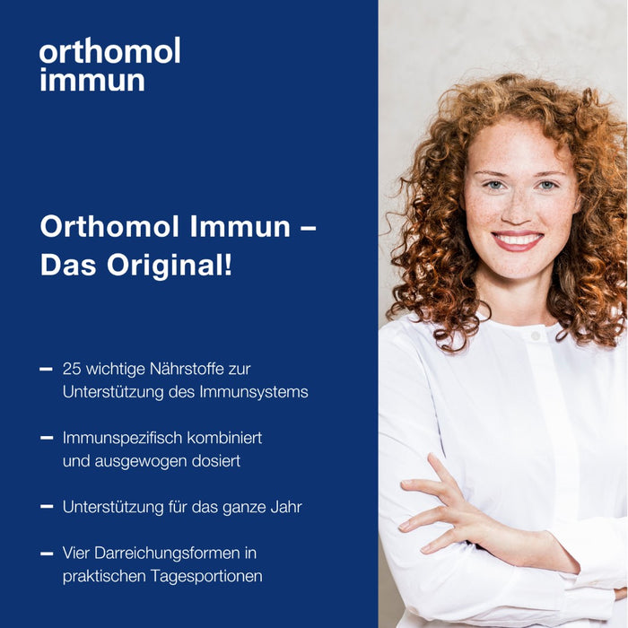 Orthomol Immun - Mikronährstoffe zur Unterstützung des Immunsystems - Nahrungsergänzung mit Vitamin C, Vitamin D und Zink - Granulat, 15 St. Tagesportionen