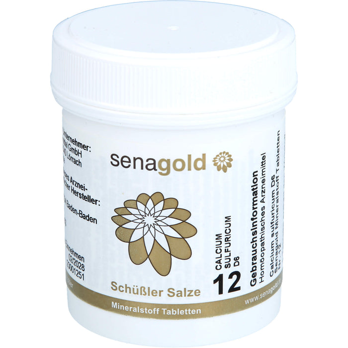 Senagold Schüßler Salze Nr. 12 Calcium sulfuricum D6 Tabletten, 400 pc Tablettes