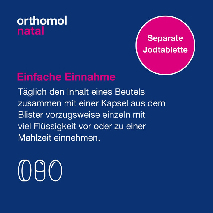 Orthomol Natal - Mikronährstoffe für Schwangerschaft und Stillzeit - mit Folsäure, weiteren Vitaminen und Zink - Tabletten/Kapseln, 30 pc Portions quotidiennes