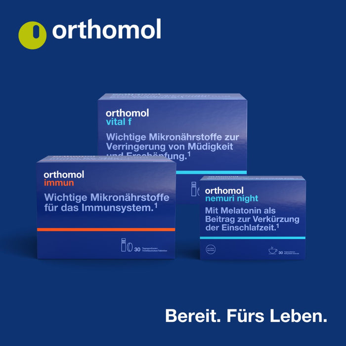Orthomol Vital m für Männer - bei Müdigkeit - mit B-Vitaminen, Omega-3-Fettsäuren und Magnesium - Orangen-Geschmack - Trinkampullen/Kapseln, 7 St. Tagesportionen