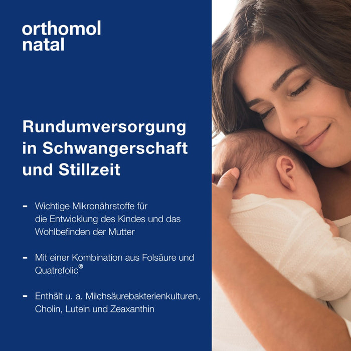 Orthomol Natal - Mikronährstoffe für Schwangerschaft und Stillzeit - mit Folsäure, weiteren Vitaminen und Zink - Tabletten/Kapseln, 30 pc Portions quotidiennes