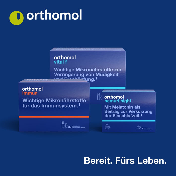 Orthomol Vital m für Männer - bei Müdigkeit - mit B-Vitaminen, Omega-3-Fettsäuren und Magnesium - Orangen-Geschmack - Trinkampullen/Kapseln, 30 St. Tagesportionen