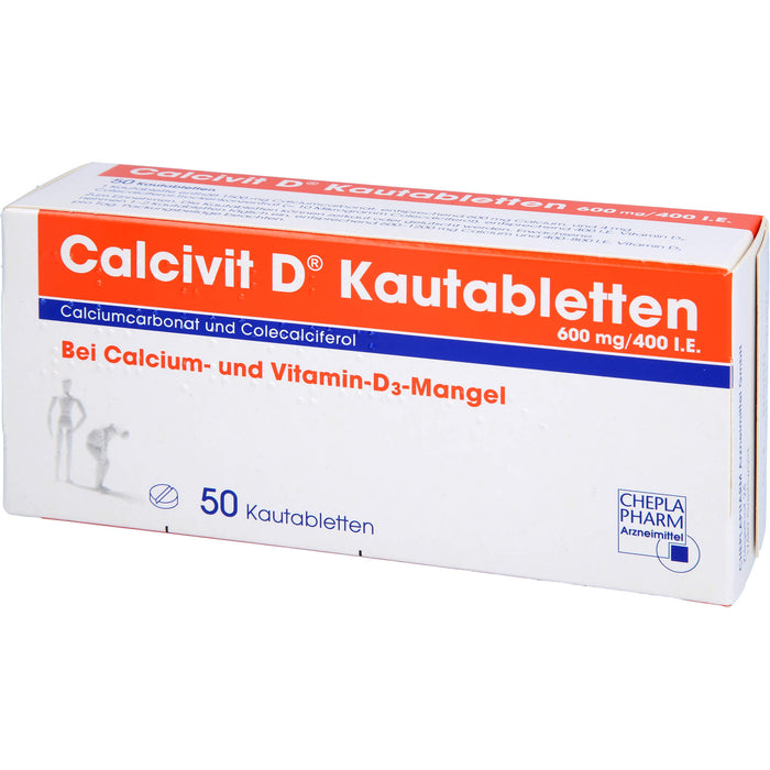 Calcivit D Kautabletten 600 mg/400 I.E., 50 pcs. Tablets