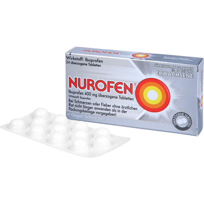 Nurofen Ibuprofen 400 mg Tabletten bei Schmerzen, 24 pc Tablettes