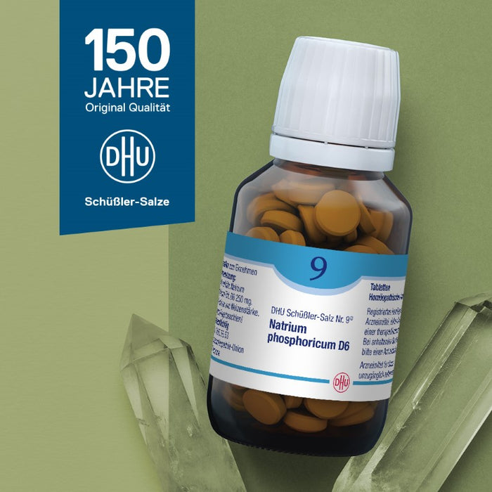 DHU Schüßler-Salz Nr. 9 Natrium phosphoricum D6 – Das Mineralsalz des Stoffwechsels – das Original – umweltfreundlich im Arzneiglas, 200 pcs. Tablets