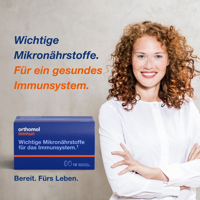 Orthomol Immun - Mikronährstoffe zur Unterstützung des Immunsystems - mit Vitamin C, Vitamin D und Zink - Tabletten/Kapseln, 15 pcs. Daily portions